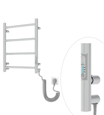 Produktbild von ELNA Elektrischer Badheizkörper Handtuchheizkörper CHROM EDELSTAHL 35 W 505 x 400 mm mit Thermostat IP44 Wandmontage MINI klein kompakt radiator
