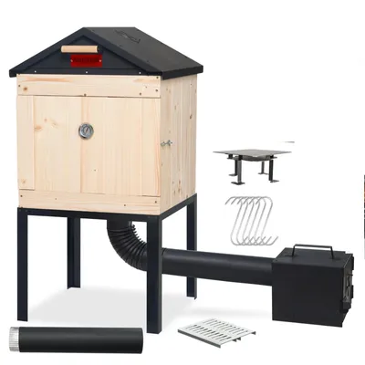 Image de Fumoir Fumoir de jardin Fumoir en bois Bois avec porte Épicéa Couleur claire