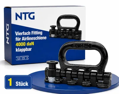 Produktbild von Vierfach-Fitting für Airline-Schiene, klappbar