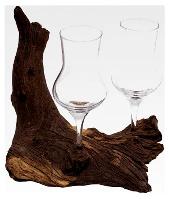 Produktbild von Grappawurzel Schnapsglashalter - Handverlesene Naturholz-Wurzel mit 2 Gläsern
