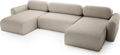 Produktbild von FEDVE Ecksofa Eckcouch Thekla U Form Universell Sofa mit Schlaffunktion Bettkasten Couch Sofagarnitur Beige (Anthology 02)