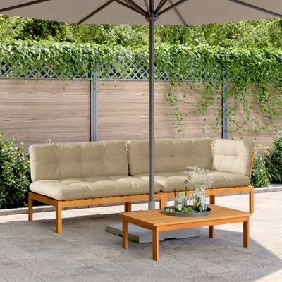 Produktbild von Möbel 3-tlg. Garten-Sofagarnitur aus Paletten mit Kissen Akazienholz - Gartensofas 3209447