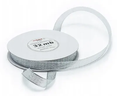 Produktbild von Aksa Glitzerband Silber 18mm Satine 32m