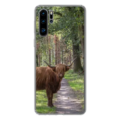 Produktbild von MuchoWow® Handyhülle Schutzhülle Hülle für Huawei P30 Pro Schottischer Highlander - Kröte - Baum Silikon Softcase Handy Hülle - Schutzdeckel