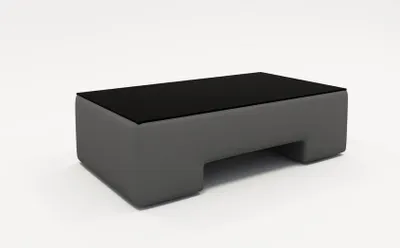 Produktbild von Leder Kaffee Design Polster Couch Tisch Wohnzimmer Glastische Tische Luxus Neu