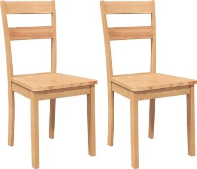 Immagine prodotto di vidaXL Sedie da pranzo 2 pz. Legno massiccio naturale in legno di gomma