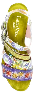 Produktbild von Laura Vita Damen Sandalette Riemchen Kork NELLAO 12, Größe:38 EU, Farbe:Grün