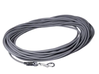 Produktbild von Mystique® Biothane Schleppleine rund 6mm Standard Karabiner grau 5m