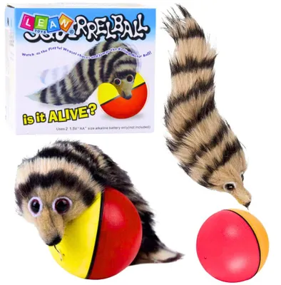 Produktbild von Ball mit flauschigem Frettchenschwanz, interaktives Spielzeug für Kinder