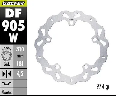 Image de GALFER - Disque de frein avant pour BMW R 1300GS Adventure, modèles 2023-2025 (disque à ailettes) (310x181x4,5 mm)