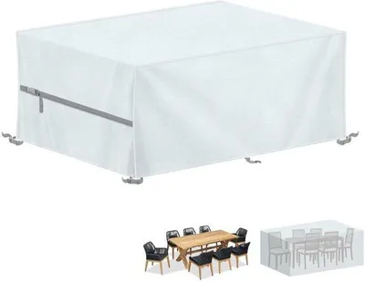 Imagen del producto de Funda protectora impermeable para muebles de jardín Unyqoos®, de 180 x 90 x 75 cm. Fabricada en tejido Oxford de 420D, con revestimiento de PU, resistente a los rayos UV, a los desgarros y al viento