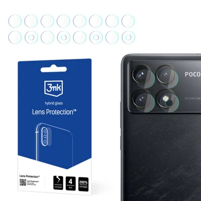 Produktbild von 3mk Hybridglas Lens Protection für Xiaomi POCO F6 Pro Kamera Objektiv Kameralinse 0,16mm 6H (4 Stück)