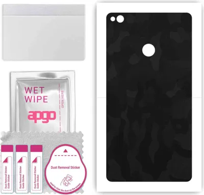 Produktbild von apgo Rückseite Schutzfolie, Skin, kompatibel mit Xiaomi Mi Max, Hinten Displayschutzfolie aus Vinylfolie, kratzfest, einfache Montage - Schwarzes Tarnmuster
