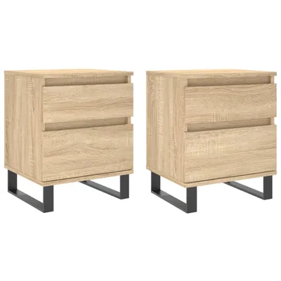 Produktbild von Nachttische 2 Stk. Sonoma-Eiche 40x35x50 cm Holzwerkstoff