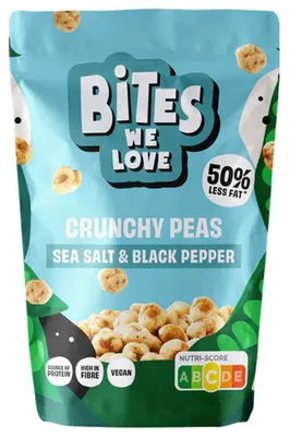 Produktbild von BitesWeLove Crunchy Peas Sea Salt & Black Pepper 100g