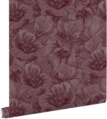 Produktbild von ESTAhome Tapete gesticktes Blumenmuster Dunkelviolett 50 x 900 cm