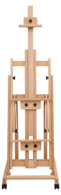 Produktbild von Künstlerstaffelei - Bodenstaffelei - Höhenverstellbar Bis 232 cm - Tragbar Aus Buchenholz Und Kunststoff - Für Leinwand Und Malerei - Größe 48x53 cm