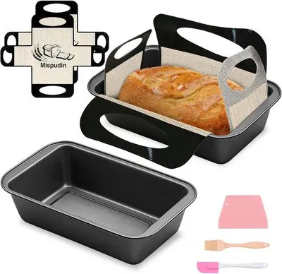 Obrázek produktu pro Forma na chléb – Černá – 27,5 x 14,5 x 6 cm – Ocel s nepřilnavým povrchem – Vhodná pro chléb, koláče a tousty