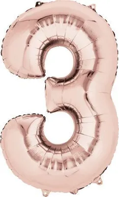 Produktbild von amscan® 3621401 Folienballon XXL Zahl 3 - rose gold