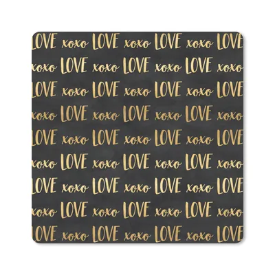 Produktbild von MuchoWow® Mauspad Mousepad Muster - Liebe - Gold - Schwarz 20x20 cm - Mousepads - Maus Mat - Pad - Mausunterlage - Desk Mat - Bureauartikeln