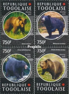 Produktbild von Briefmarken Togo 2015 Mi 6709-6712 (kompl. Ausgabe) postfrisch Bären