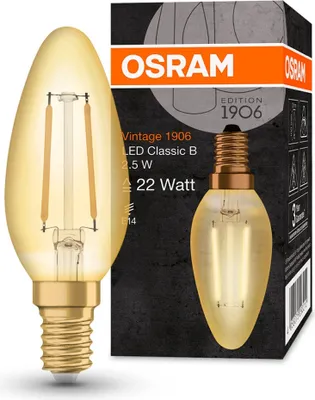 Obrázek produktu pro Vintage filamentová LED žárovka - E14, svíčka, 2,5W, 2400K (teplá bílá)