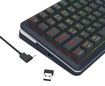 Produktbild von REDRAGON K708-RGB-PRO FLEKACT, Verkabelt & Kabellos, USB + RF Wireless + Bluetooth, Mechanischer Switch, Schwarz