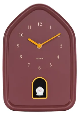 Wandklok Modern Doggy, Rot, 29,1x20x29,1 cm, Kunststoff