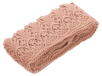 Kantband mit Fransen, 7,6 cm x 9,6 m, Korea-Rosa, Baumwolle