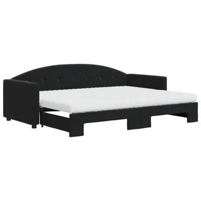 Produktbild von VidaXL 3197322, Sofabett, Schwarz, Schaum, Metall, Polyester, Holz, 2220 mm, 900 mm