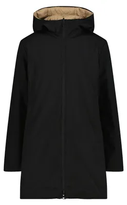 Image de CMP Damen Winterjacke, modèle Reverse Parka rembourré, capuche fixe, couleur noire, taille 50