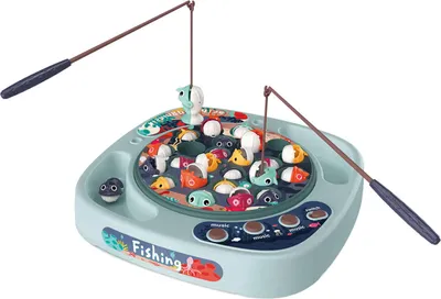 Obrázok produktu pre Luna rybárska hra snap fish 27-dielna zelená detská stolová hra so svetelným zvukom +3yo
