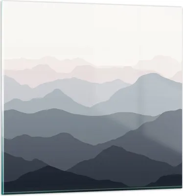 Produktbild von Bilder auf glas - Einteilig - Berge Grafiken Buntstift - 30x30cm - Glasbilder - Wandbilder - Bilder - zum Aufhängen bereit - Wanddekoration aus Glas - Glas Bilder - Wandbild auf Glas - GAC30x30-4389