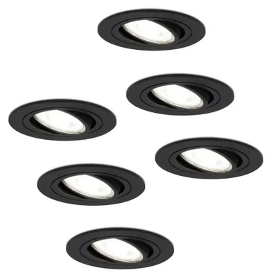 Image de HOFTRONIC - Spot LED encastrable 4W 345lm 6500K Inclinable Dimmable Noir