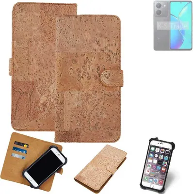 Produktbild von K-S-Trade Hülle kompatibel mit Vivo Y36t  Kork Handyhülle Cover  Schutzhülle TPU Case Bumper in Hellbraun, (1x)