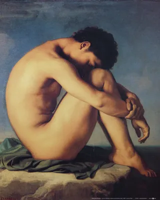 Produktbild von Hippolyte Flandrin Kunstdruck Bild - Jüngling Am Meeresufer, 1836 (50 x 40 cm)