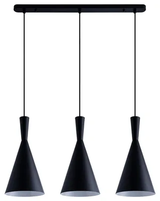 Produktbild von Pendelleuchte Hängelampe Esszimmer Esstischlampe 1,5m Textilkabel Kürzbarø18,5cm Lampentyp 3-flammig Farbe Schwarz