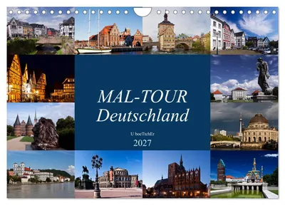 Immagine prodotto di MAL-TOUR Germania (calendario da parete 2027, formato DIN A4 orizzontale), calendario mensile CALVENDO