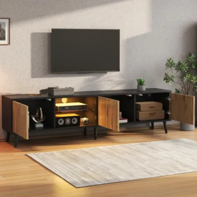 Produktbild von TV-Schrank, lowboard mit 6 Stützbeinen,3 Schränke für viel Stauraum, für 75-Zoll 175 x 31 x 43,5 cm
