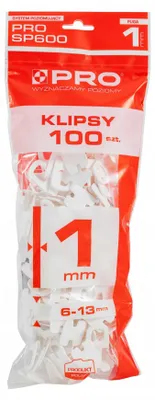 Obrázek produktu pro Pro SP600 Systém vyrovnávání dlažby 1 mm klipy 100 ks