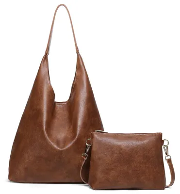 Imagen del producto de Conjunto de dos bolsos de cuero para mujer