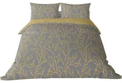 Produktbild von Brielle Mako Satin Wendebettwäsche Set 100 % Baumwolle\/Fadenzahl 220 mit Reißverschluss 2-teilig Deckenbezug 140 x 220 cm Kissenbezug 60 x 70 cm GelbGrau