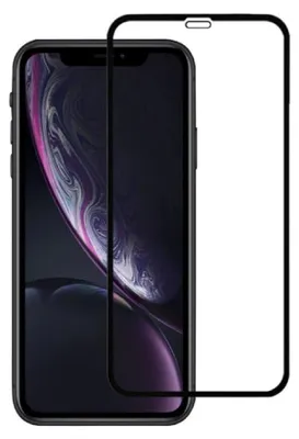 A screen protector is shown placed over an iPhone.