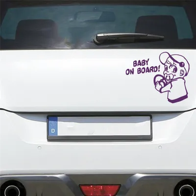 Produktbild von Auto Aufkleber Baby AN Bord Board Tour Junge 19x15 cm Lila Sticker Heckscheibenaufkleber