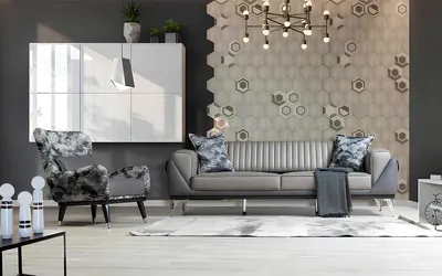 Produktbild von Sofa Garnitur 3+1 Sitzer Wohnzimmer Garnitur Sofa Sessel Sofa Grau