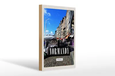 Produktbild von Holzschild Reise 20x30cm Normandy France Stadt Reiseziel
