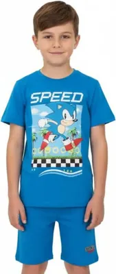 Produktbild von Sega Sonic The Hedgehog Jungen Kinder Pyjama Schlafanzug – Blau / 122