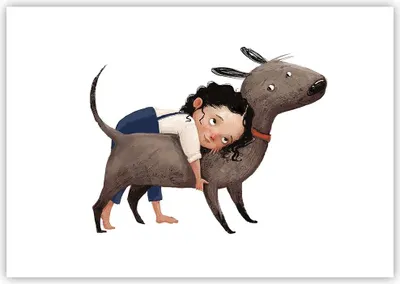 Produktbild von Poster - Poster ohne Rahmen - Kind Hund Bild - 100x70 cm - Wand Bild - Wanddeko - Wandbilder - Kunstposter - Wandposter - Bilder - Kunstdruck - Wanddekoration - Wandbild - P2XAA100x70-4783