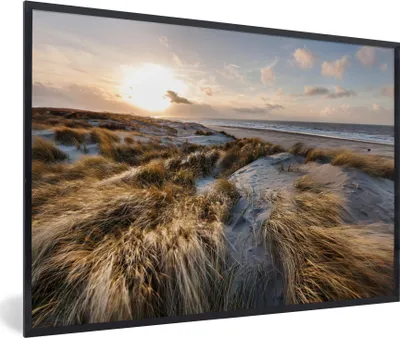 Produktbild von MuchoWow® MuchoWow® Gerahmtes Poster Strand - Meer - Scheveningen - Niederlande 90x60 cm - Poster mit zchwarzem Bilderrahmen - Fotorahmen - Foto-Plakat