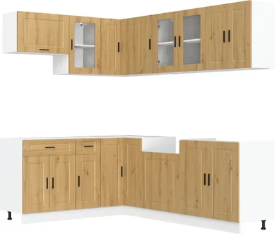 Produktbild von 11-tlg. Küchenschrank-Set Porto Artisan-Eiche Holzwerkstoff